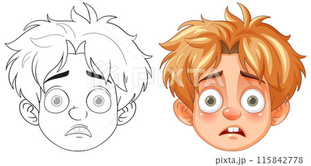 Surprised Boy's Facial Expression 115842778