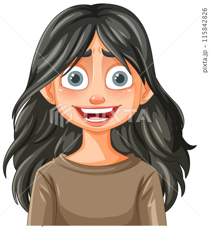 Happy Girl with Dark Hair 115842826