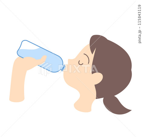 水分補給する女児の横顔 115843119
