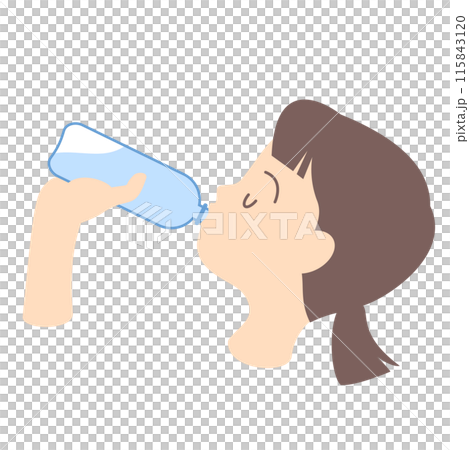 Side profile of a woman hydrating Side profile of a woman hydrating 115843120
