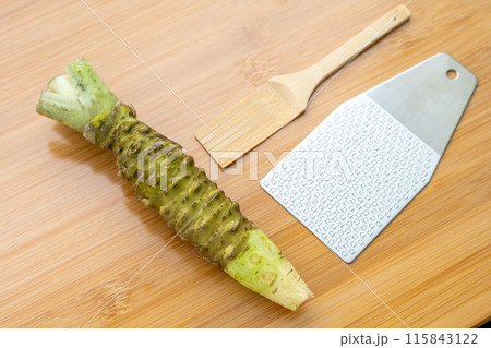 本わさび　鋼鮫おろし　竹はけ　皮をこそぎ落とす 115843122