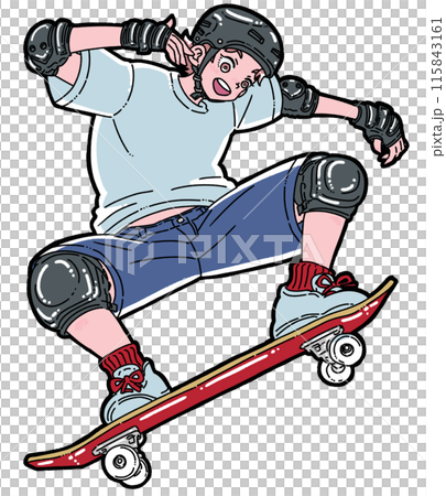 男孩在滑板上跳躍 男孩在滑板上跳躍 115843161