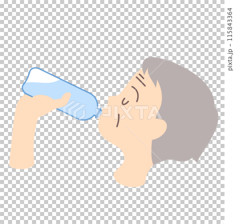 Profile of an elderly woman hydrating 115843364