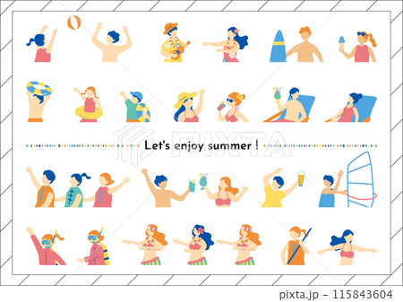 夏を楽しむ人達 115843604