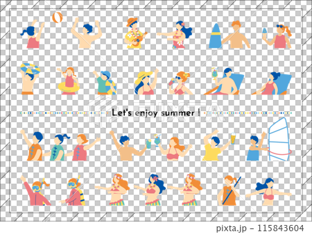 夏を楽しむ人達 115843604
