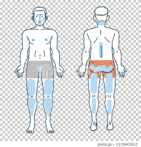 Male hair removal full body illustration 115843912