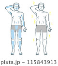 男性の脱毛全身イラスト 115843913