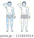 男性の脱毛全身イラスト 115843914