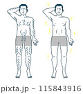 男性の脱毛全身イラスト 115843916
