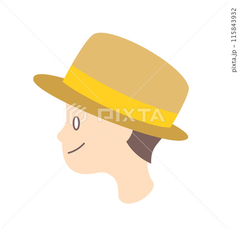 カンカン帽を被った横顔 115843932