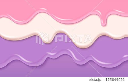 Sweet cream drip. Pink candy slime background 115844021