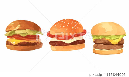 ハンバーガーのアイコン5 115844093