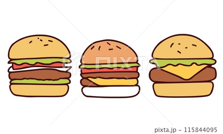 ハンバーガーのアイコン6 115844095
