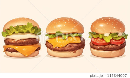 ハンバーガーのアイコン8 115844097