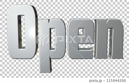 3DCG three-dimensional letters "Open/Opening Commemoration" Silver, Silver 3DCG three-dimensional letters "Open/Opening Commemoration" Silver, Silver 115844208