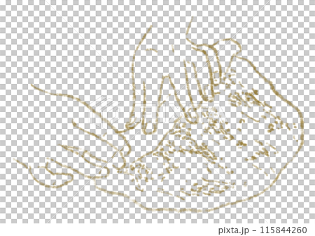 パン生地を巻く手元の線画イラスト パン生地を巻く手元の線画イラスト 115844260