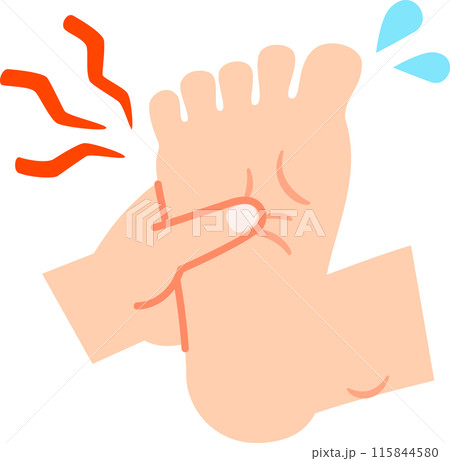 ツボを強く押されている足の裏 ツボを強く押されている足の裏 115844580