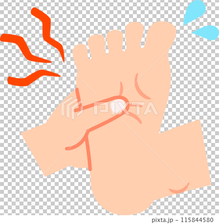 ツボを強く押されている足の裏 ツボを強く押されている足の裏 115844580