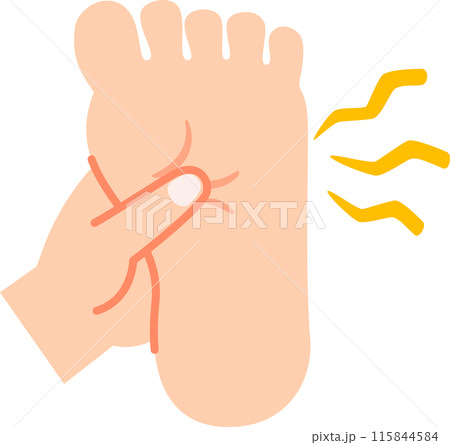足裏のツボを押す手 115844584