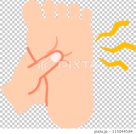 足裏のツボを押す手 115844584
