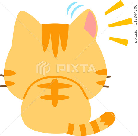 耳を動かし背後の音を聞く猫、聞き耳 115844586