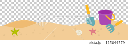 砂浜と潮干狩りの道具 115844779