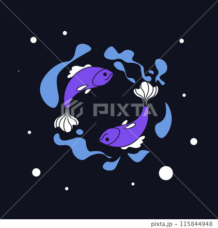 Pisces Zodiac Sign Vector Illustration Pisces Zodiac Sign Vector Illustration 115844948