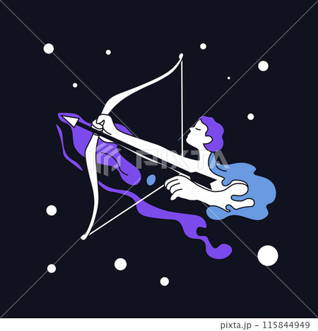 Sagittarius Zodiac Sign Vector Illustration Sagittarius Zodiac Sign Vector Illustration 115844949