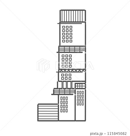 大阪　建物　観光　イラスト 115845082