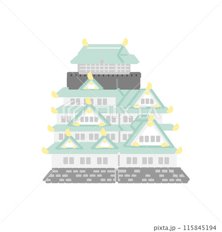 大阪　城　観光　イラスト 115845194