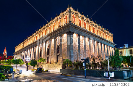 Teatro Degollado, a neoclassical Mexican theater in Guadalajara, Mexico at sunset Teatro Degollado, a neoclassical Mexican theater in Guadalajara, Mexico at sunset 115845302