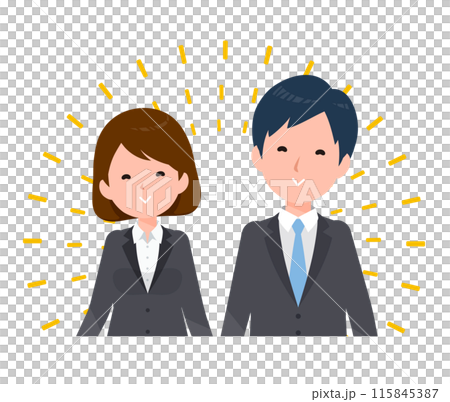 Business people men and women in suits. Peaceful and happy smiles. 115845387
