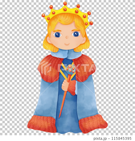 Hand drawn watercolor painting of a king Hand drawn watercolor painting of a king 115845395