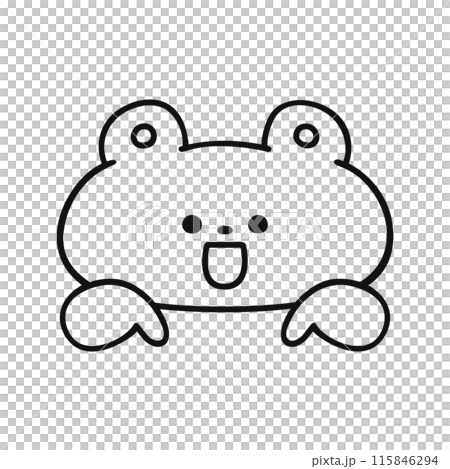 ここがポイント！／クマ・指差し・線画 115846294