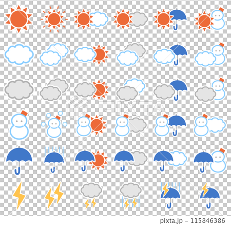 天氣標記插圖集 115846386