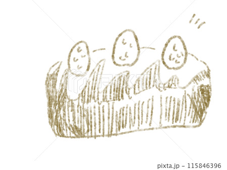 新鮮ないちごとアイシングのかかったチョコケーキの手描き線画イラスト 新鮮ないちごとアイシングのかかったチョコケーキの手描き線画イラスト 115846396