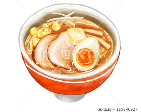 バターとろける味噌ラーメン イラスト バターとろける味噌ラーメン イラスト 115846927
