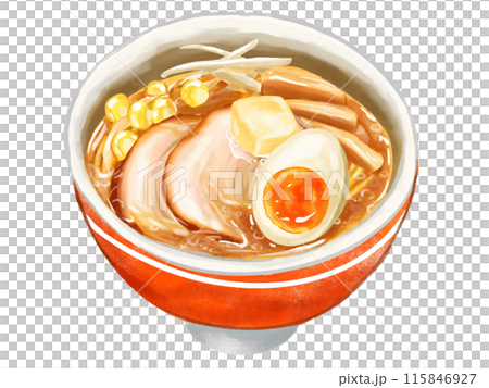 バターとろける味噌ラーメン イラスト バターとろける味噌ラーメン イラスト 115846927