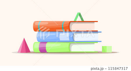 stack of book. flat design. illustration vector 115847317