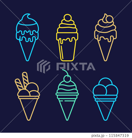 Ice cream line icon. illustration vector 115847319