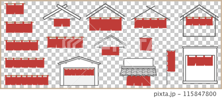 各種Noren商店框架,圖示集,無文本,向量插圖,白色背景,無背景 各種Noren商店框架,圖示集,無文本,向量插圖,白色背景,無背景 115847800