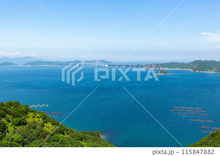 淡路島から望む鳴門海峡と大鳴門橋 115847882