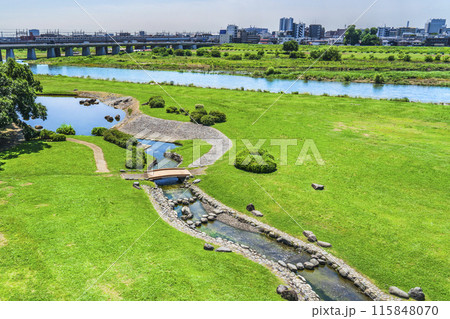 多摩川の自然風景 二子玉川・兵庫島公園【東京都・世田谷区】の写真素材 [115848070] - PIXTA