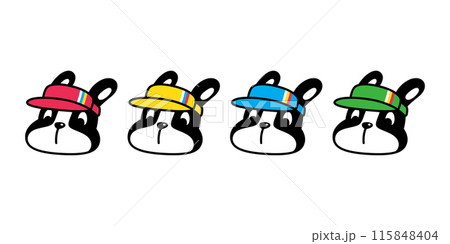 dog vector french bulldog cap golf sport icon cartoon character puppy pet doodle illustration clip art symbol isolated design 115848404