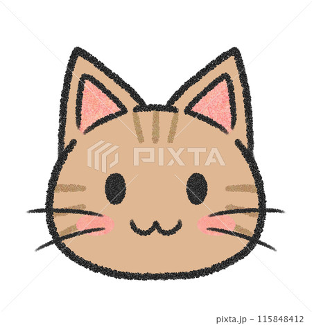 ねこの顔（茶トラ猫）のイラスト素材 [115848412] - PIXTA