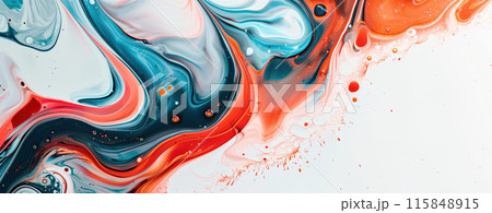 Mixing Colors, Blue and Red Colors on White as Abstract Background 115848915