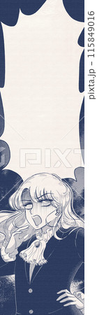 昭和の少女向け漫画風・ショックのあまり叫ぶ貴族の男性 115849016