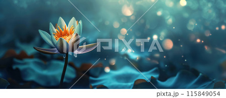 Delicate Nature Scene Background with Lily Flower 115849054