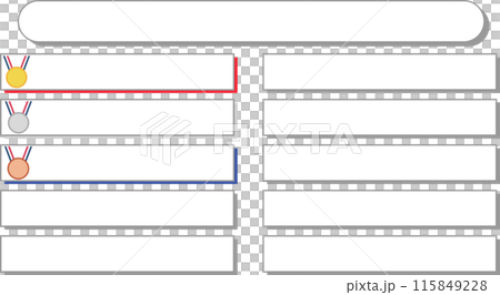 Simple ranking layout with medal icons 115849228