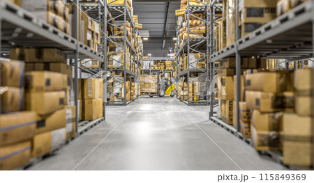 Forklift carrying pallet Forklift carrying pallet 115849369
